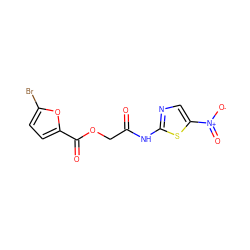 O=C(COC(=O)c1ccc(Br)o1)Nc1ncc([N+](=O)[O-])s1 ZINC000006049254