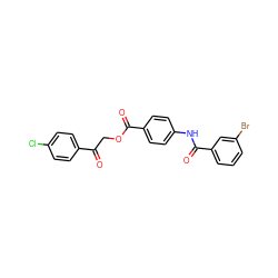 O=C(COC(=O)c1ccc(NC(=O)c2cccc(Br)c2)cc1)c1ccc(Cl)cc1 ZINC000095579561