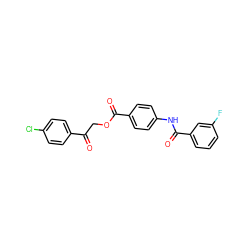 O=C(COC(=O)c1ccc(NC(=O)c2cccc(F)c2)cc1)c1ccc(Cl)cc1 ZINC000095578376