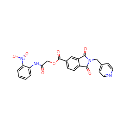 O=C(COC(=O)c1ccc2c(c1)C(=O)N(Cc1ccncc1)C2=O)Nc1ccccc1[N+](=O)[O-] ZINC000008687574