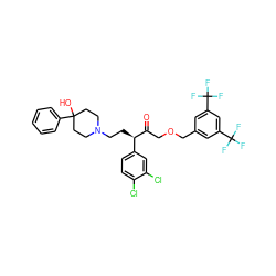 O=C(COCc1cc(C(F)(F)F)cc(C(F)(F)F)c1)[C@H](CCN1CCC(O)(c2ccccc2)CC1)c1ccc(Cl)c(Cl)c1 ZINC000027882675