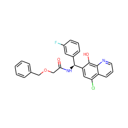 O=C(COCc1ccccc1)N[C@@H](c1cccc(F)c1)c1cc(Cl)c2cccnc2c1O ZINC000040934053