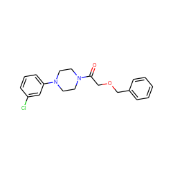 O=C(COCc1ccccc1)N1CCN(c2cccc(Cl)c2)CC1 ZINC000064559526