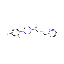 O=C(COCc1ccccn1)N1CCN(c2ccc(Cl)cc2Cl)CC1 ZINC000064573134