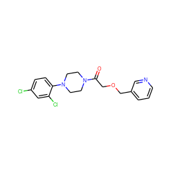 O=C(COCc1cccnc1)N1CCN(c2ccc(Cl)cc2Cl)CC1 ZINC000064559388