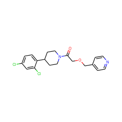 O=C(COCc1ccncc1)N1CCC(c2ccc(Cl)cc2Cl)CC1 ZINC000064559873