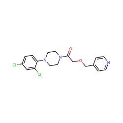 O=C(COCc1ccncc1)N1CCN(c2ccc(Cl)cc2Cl)CC1 ZINC000064559342