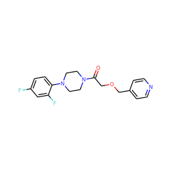 O=C(COCc1ccncc1)N1CCN(c2ccc(F)cc2F)CC1 ZINC000064559639