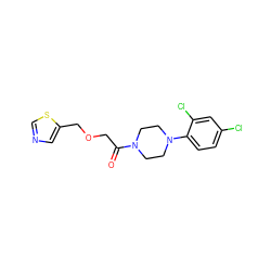 O=C(COCc1cncs1)N1CCN(c2ccc(Cl)cc2Cl)CC1 ZINC000064550064