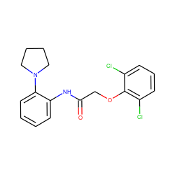 O=C(COc1c(Cl)cccc1Cl)Nc1ccccc1N1CCCC1 ZINC000015934639