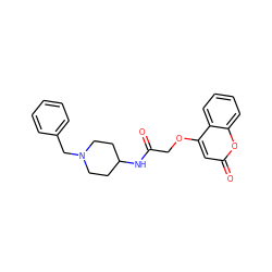 O=C(COc1cc(=O)oc2ccccc12)NC1CCN(Cc2ccccc2)CC1 ZINC000096271529