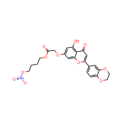 O=C(COc1cc(O)c2c(=O)cc(-c3ccc4c(c3)OCCO4)oc2c1)OCCCCO[N+](=O)[O-] ZINC000096273323