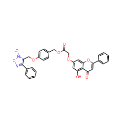 O=C(COc1cc(O)c2c(=O)cc(-c3ccccc3)oc2c1)OCc1ccc(OCc2c(-c3ccccc3)no[n+]2[O-])cc1 ZINC000066100617