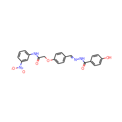 O=C(COc1ccc(/C=N/NC(=O)c2ccc(O)cc2)cc1)Nc1cccc([N+](=O)[O-])c1 ZINC000000799919