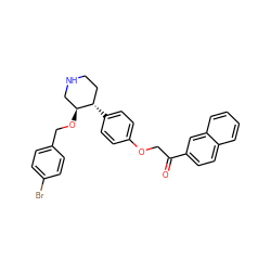 O=C(COc1ccc([C@H]2CCNC[C@@H]2OCc2ccc(Br)cc2)cc1)c1ccc2ccccc2c1 ZINC000027634213