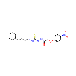 O=C(COc1ccc([N+](=O)[O-])cc1)NNC(=S)NCCCCC1CCCCC1 ZINC000096285253