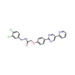 O=C(COc1ccc(-c2ncc(-c3ccccn3)cn2)cc1)NCc1ccc(Cl)c(Cl)c1 ZINC000653684241