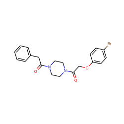 O=C(COc1ccc(Br)cc1)N1CCN(C(=O)Cc2ccccc2)CC1 ZINC000046633526