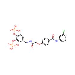 O=C(COc1ccc(C(=O)Nc2cccc(Cl)c2)cc1)NCc1ccc(OP(=O)(O)O)c(OP(=O)(O)O)c1 ZINC001772614234