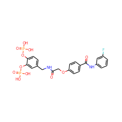 O=C(COc1ccc(C(=O)Nc2cccc(F)c2)cc1)NCc1ccc(OP(=O)(O)O)c(OP(=O)(O)O)c1 ZINC001772599645