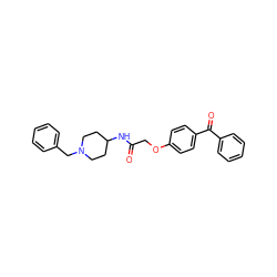 O=C(COc1ccc(C(=O)c2ccccc2)cc1)NC1CCN(Cc2ccccc2)CC1 ZINC000013117605