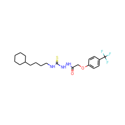 O=C(COc1ccc(C(F)(F)F)cc1)NNC(=S)NCCCCC1CCCCC1 ZINC000096285254