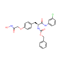 O=C(COc1ccc(C[C@H](NC(=O)OCc2ccccc2)C(=O)Nc2cccc(Cl)c2)cc1)NO ZINC000072177521