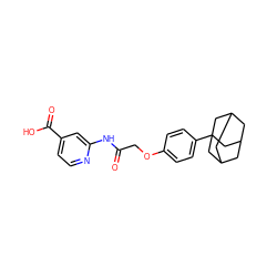 O=C(COc1ccc(C23CC4CC(CC(C4)C2)C3)cc1)Nc1cc(C(=O)O)ccn1 ZINC000028954694