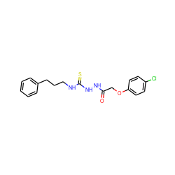 O=C(COc1ccc(Cl)cc1)NNC(=S)NCCCc1ccccc1 ZINC000096285255