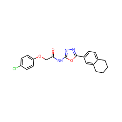 O=C(COc1ccc(Cl)cc1)Nc1nnc(-c2ccc3c(c2)CCCC3)o1 ZINC000004107413