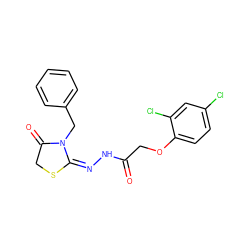 O=C(COc1ccc(Cl)cc1Cl)N/N=C1/SCC(=O)N1Cc1ccccc1 ZINC001772602451