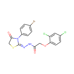 O=C(COc1ccc(Cl)cc1Cl)N/N=C1/SCC(=O)N1c1ccc(Br)cc1 ZINC001772633929