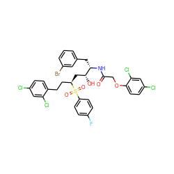 O=C(COc1ccc(Cl)cc1Cl)N[C@@H](Cc1cccc(Br)c1)[C@H](O)C[C@H](CCc1ccc(Cl)cc1Cl)S(=O)(=O)c1ccc(F)cc1 ZINC000095614667