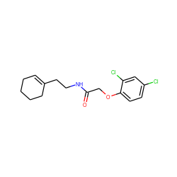 O=C(COc1ccc(Cl)cc1Cl)NCCC1=CCCCC1 ZINC000000068706