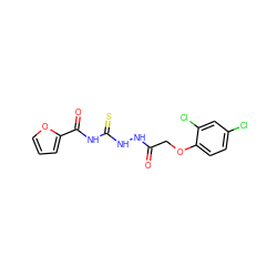 O=C(COc1ccc(Cl)cc1Cl)NNC(=S)NC(=O)c1ccco1 ZINC000002370157