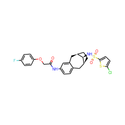 O=C(COc1ccc(F)cc1)Nc1ccc2c(c1)C[C@H]1CC[C@@H](C2)[C@@H]1NS(=O)(=O)c1ccc(Cl)s1 ZINC000137677782