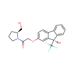 O=C(COc1ccc2c(c1)[C@](O)(C(F)(F)F)c1ccccc1-2)N1CCC[C@H]1CO ZINC000143355276