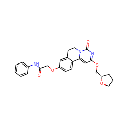 O=C(COc1ccc2c(c1)CCn1c-2cc(OC[C@@H]2CCCO2)nc1=O)Nc1ccccc1 ZINC000209704489