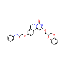 O=C(COc1ccc2c(c1)CCn1c-2cc(OC[C@@H]2COc3ccccc3O2)nc1=O)Nc1ccccc1 ZINC000220180650