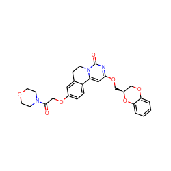 O=C(COc1ccc2c(c1)CCn1c-2cc(OC[C@H]2COc3ccccc3O2)nc1=O)N1CCOCC1 ZINC000209692651