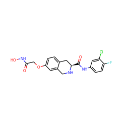 O=C(COc1ccc2c(c1)CN[C@H](C(=O)Nc1ccc(F)c(Cl)c1)C2)NO ZINC000045392601