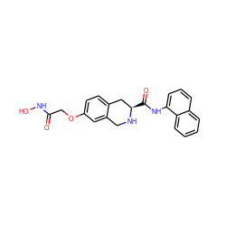 O=C(COc1ccc2c(c1)CN[C@H](C(=O)Nc1cccc3ccccc13)C2)NO ZINC000045356918