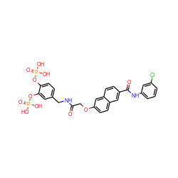 O=C(COc1ccc2cc(C(=O)Nc3cccc(Cl)c3)ccc2c1)NCc1ccc(OP(=O)(O)O)c(OP(=O)(O)O)c1 ZINC001772601467