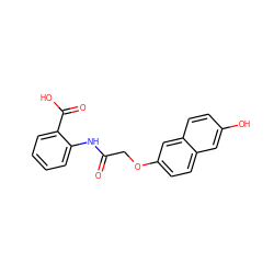 O=C(COc1ccc2cc(O)ccc2c1)Nc1ccccc1C(=O)O ZINC000072108872