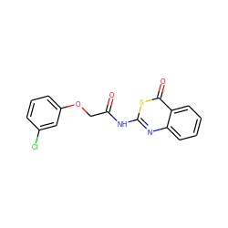 O=C(COc1cccc(Cl)c1)Nc1nc2ccccc2c(=O)s1 ZINC000096905817