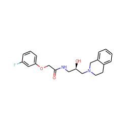 O=C(COc1cccc(F)c1)NC[C@@H](O)CN1CCc2ccccc2C1 ZINC000178583977