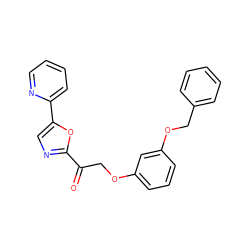 O=C(COc1cccc(OCc2ccccc2)c1)c1ncc(-c2ccccn2)o1 ZINC000014979930