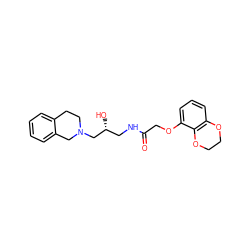 O=C(COc1cccc2c1OCCO2)NC[C@@H](O)CN1CCc2ccccc2C1 ZINC000218912395