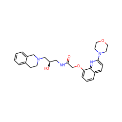 O=C(COc1cccc2ccc(N3CCOCC3)nc12)NC[C@@H](O)CN1CCc2ccccc2C1 ZINC000220080548