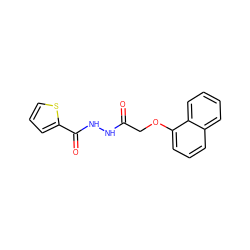 O=C(COc1cccc2ccccc12)NNC(=O)c1cccs1 ZINC000000441118